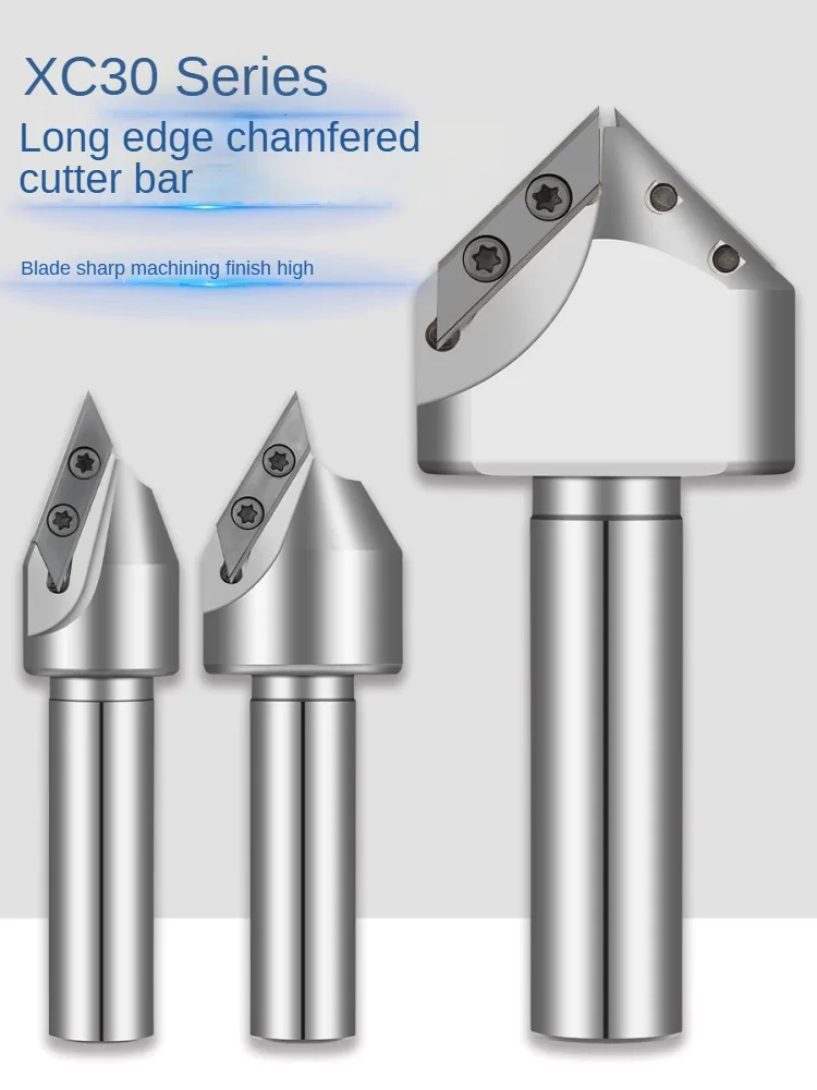 XC30 Indexable Chamfer Milling Bar, 15° 20° 30° 45° 60°, Multi-angle CNC Chamfering Tool Holder for Metal Deburring, Fits XC3004