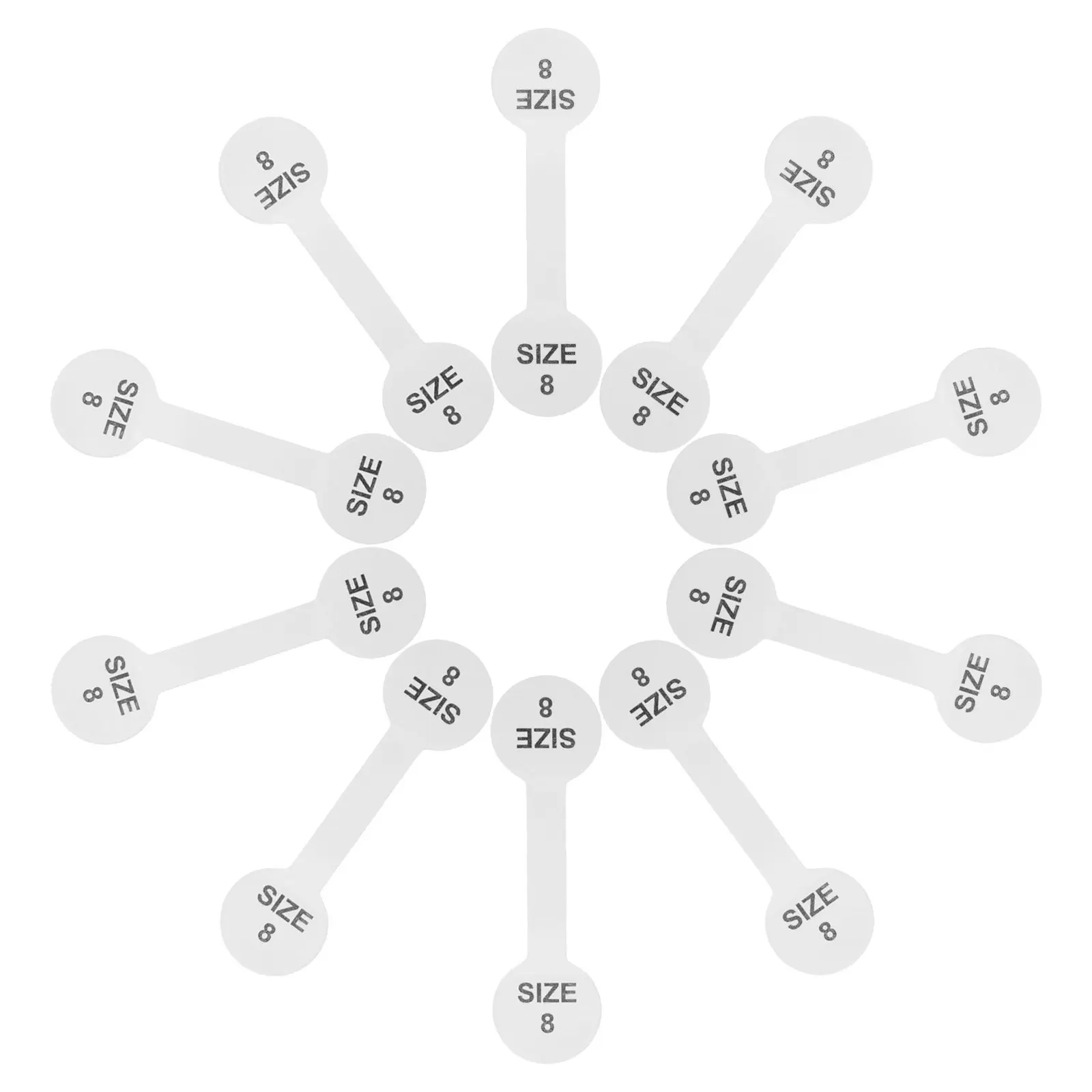 300Pcs Jewelry Size Tags Self Adhesive Removable Writable Labels Clear Decorative Ring Sticker Tags for Retail Boutique Stores