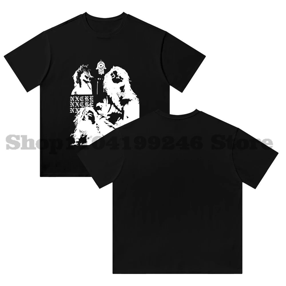 

NXCRE Merch Хлопковая футболка с белой воронкой, модная повседневная уличная футболка с короткими рукавами унисекс