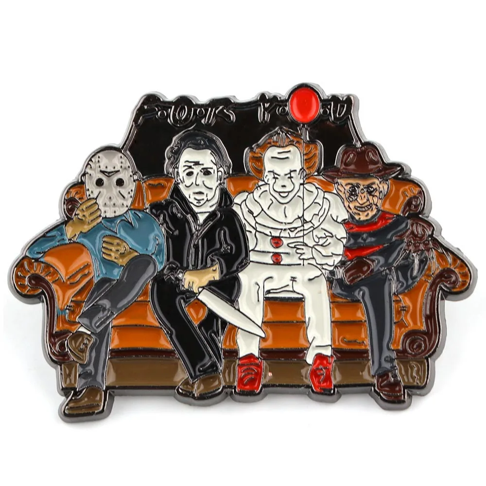 Halloween Horror Movies Enamel Pins Terror Brooches Clothes Backpack Lapel Badges Fashion Jewelry Accessories Festival Gifts