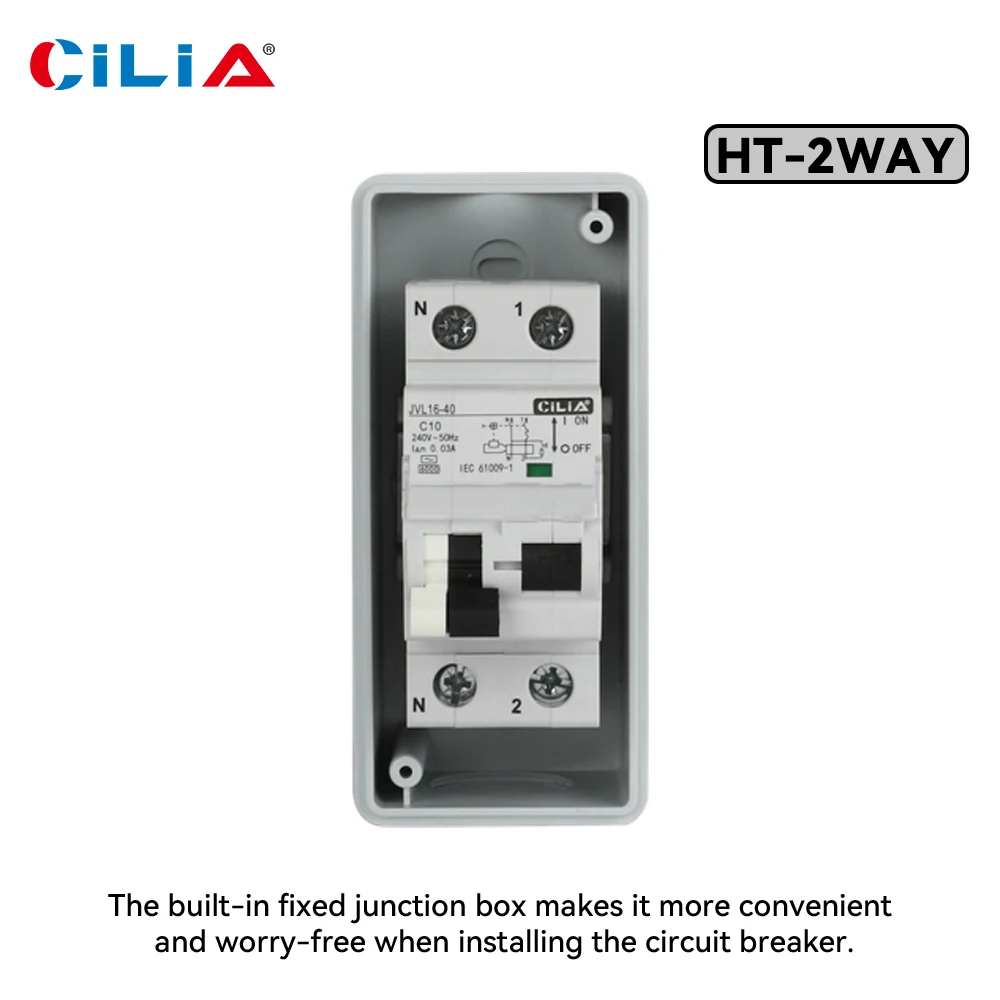 CILIA 1/2pcs Distribution Protection Box, Fuse Box, Small Distribution Box 2 Modules, Circuit Breaker, Surface-Mounted Distribut