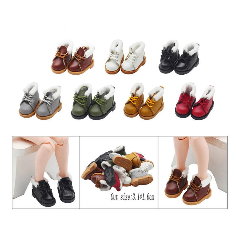 HOUZIWA BJD Doll Accessories  1/8 1/6 Blyth Doll Shoes 3.2CM