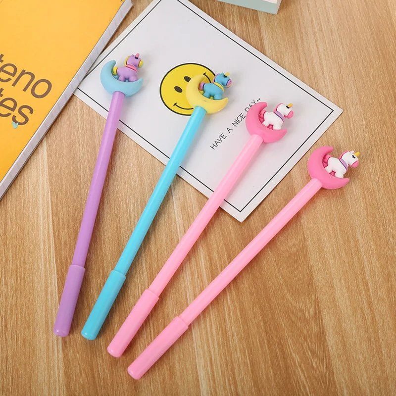 3 Piece Lytwtw's Korean Stationery Cute Unicon Horse Angel Moon Gel Pen School Office Kawaii Supply Novel Creative Gift Pens