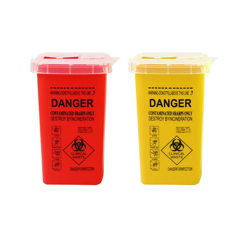 1L Tattoo Medical Plastic Sharps Container Knife Blade Case Needle Disposal Tips Accessories Waste Box