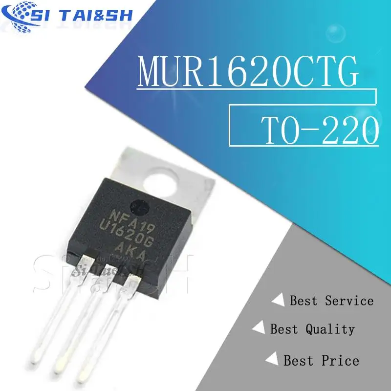 10PCS MUR1620CTG TO220 MUR1620CT TO-220 MUR1620 1620CTG new and  original IC