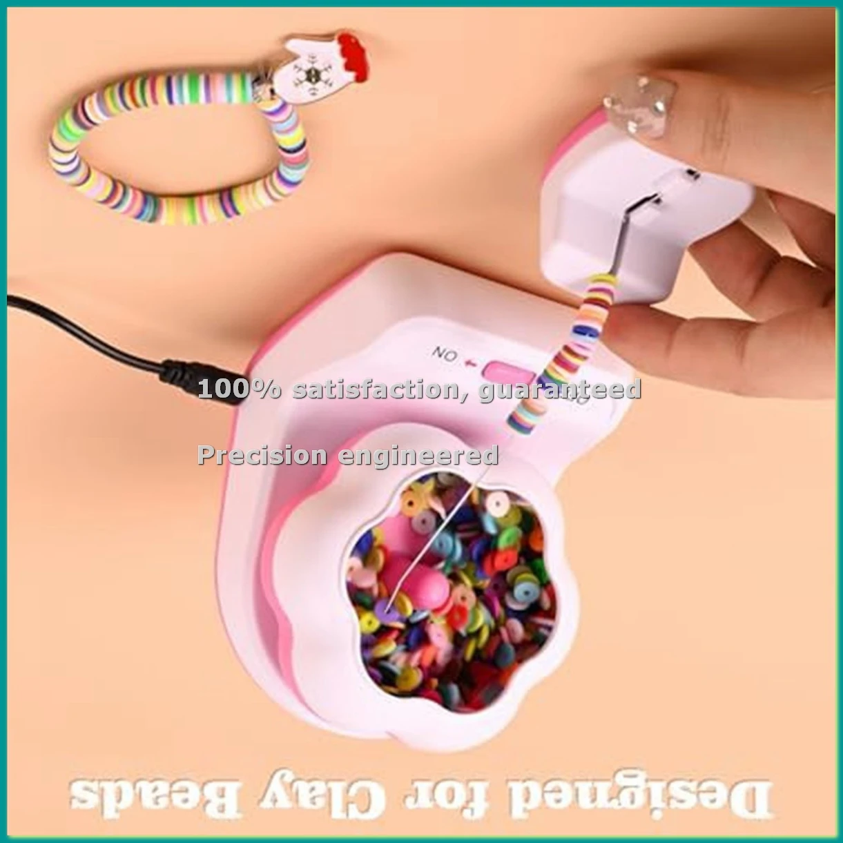 Automatic Clay Bead Bowl for Bracelet Making, Clay Bead Spinner with Needle and Thread for Jewelry Crafts-AC17