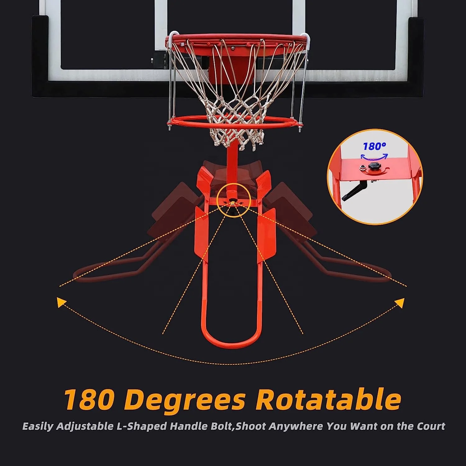 Perlengkapan Latihan Lempar Bola Basket dengan Ring Pengembalian Bola dari Baja Tahan Lama