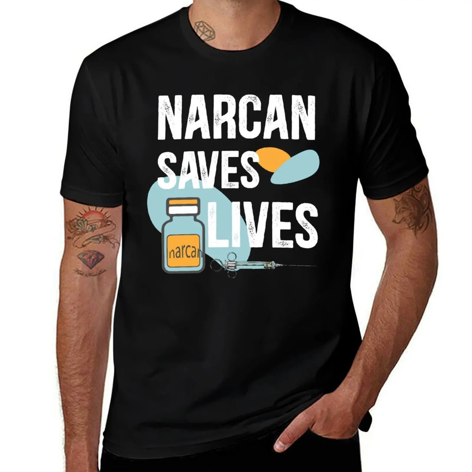 narcan saves lives T-Shirt Basic Casual Wear Short Sleeve Top T-Shirt