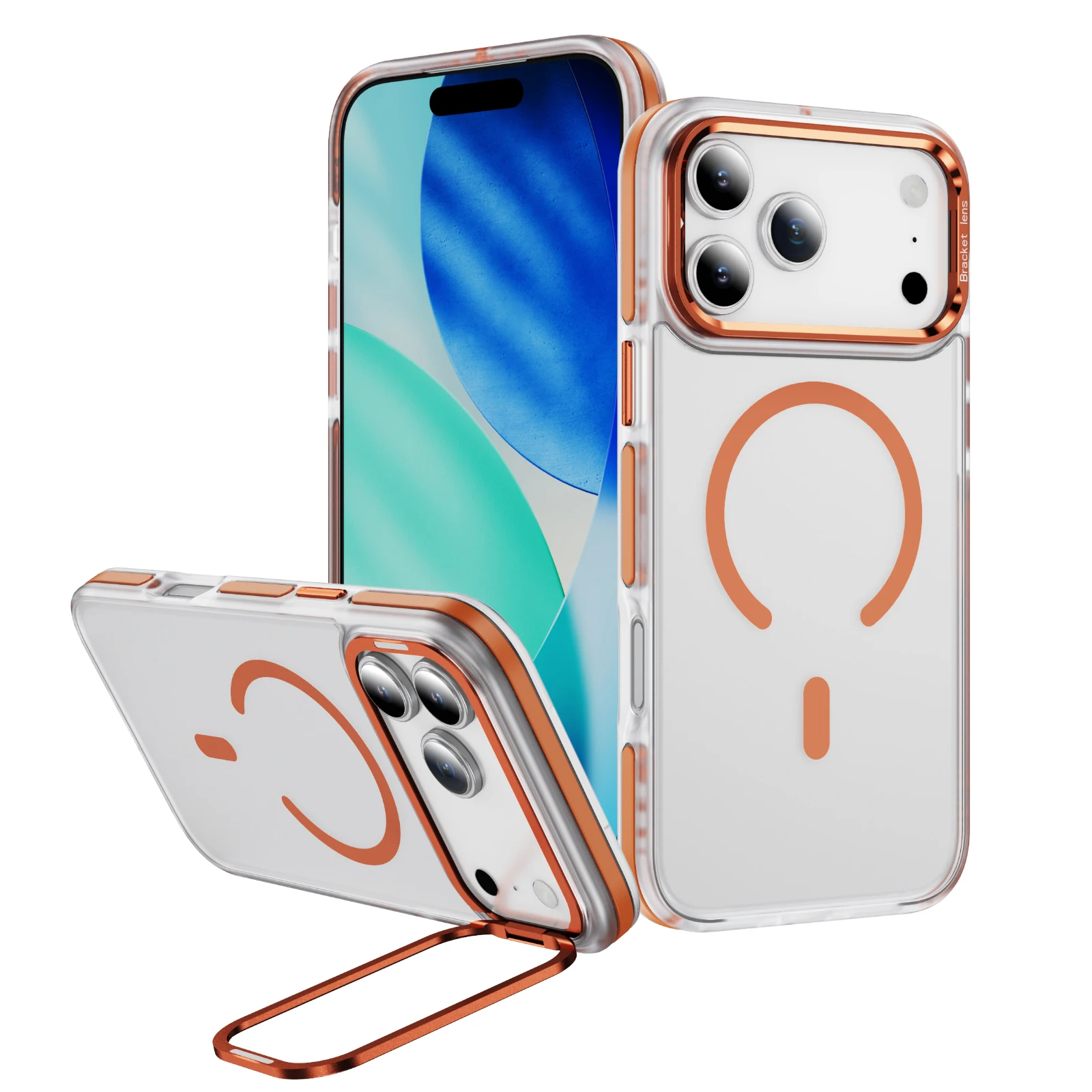 Pour Magsafe peau magnétique sensation métal lentille support coque de téléphone pour iPhone 17 Air 16 15 14 Plus 13 12 11 Pro Max choc pare-chocs couverture