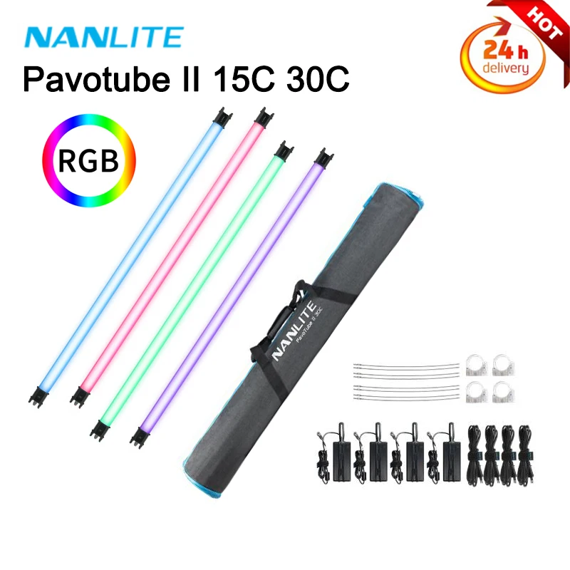 Nanlite PavoTube II 15C RGB LED Light Tube 3300k-5600K Handheld Light Stick Video Movie Studio Light For Photos Video Movie