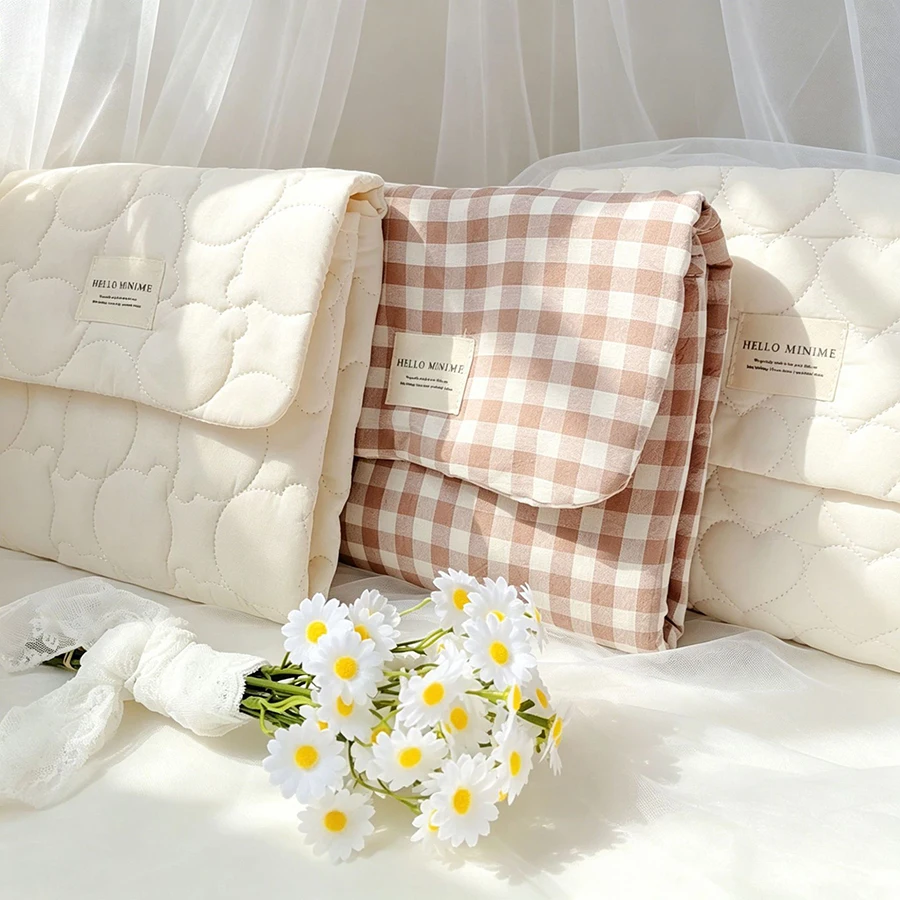 Plaid Pattern Waterproof Diaper Changing Mat Portable Foldable Baby Pad Home Travel Outdoor Mattress Fresh Style