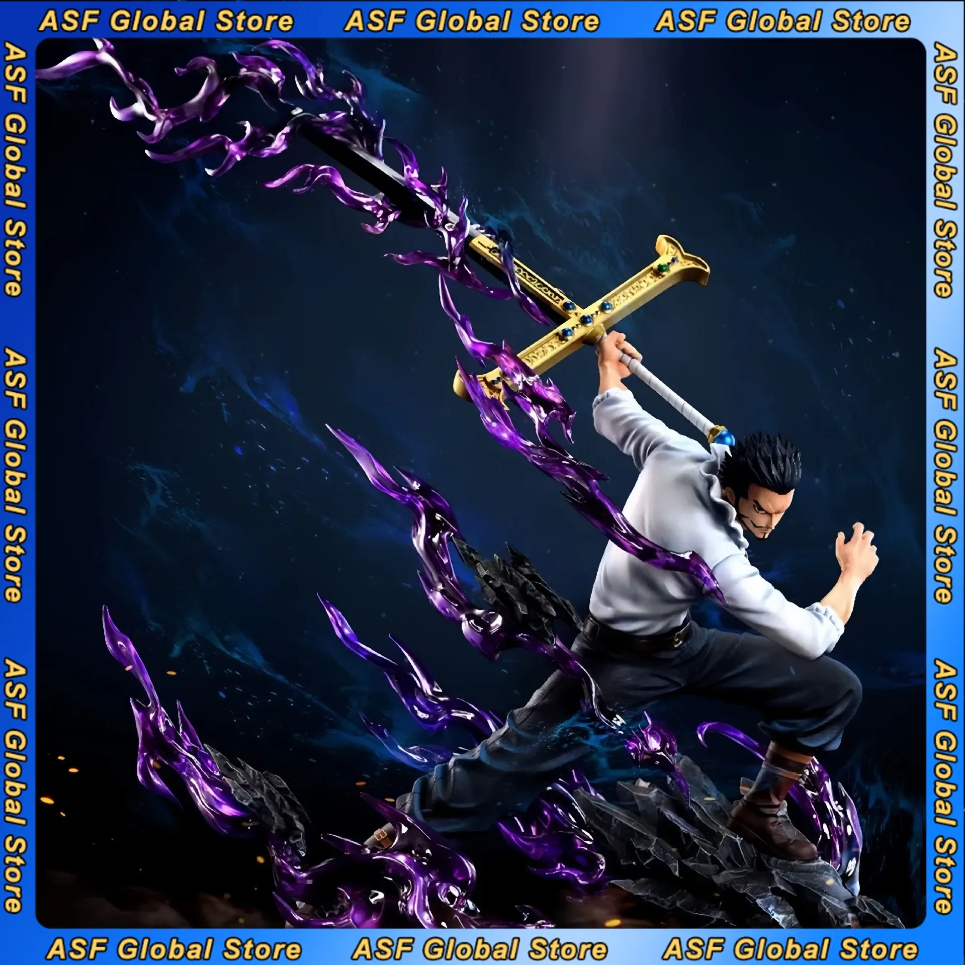 

35cm New One Piece Dracule Mihawk Anime Figure Peripheral PVC Model Scene Statue Collection of Decorative Ornaments Gift Toys