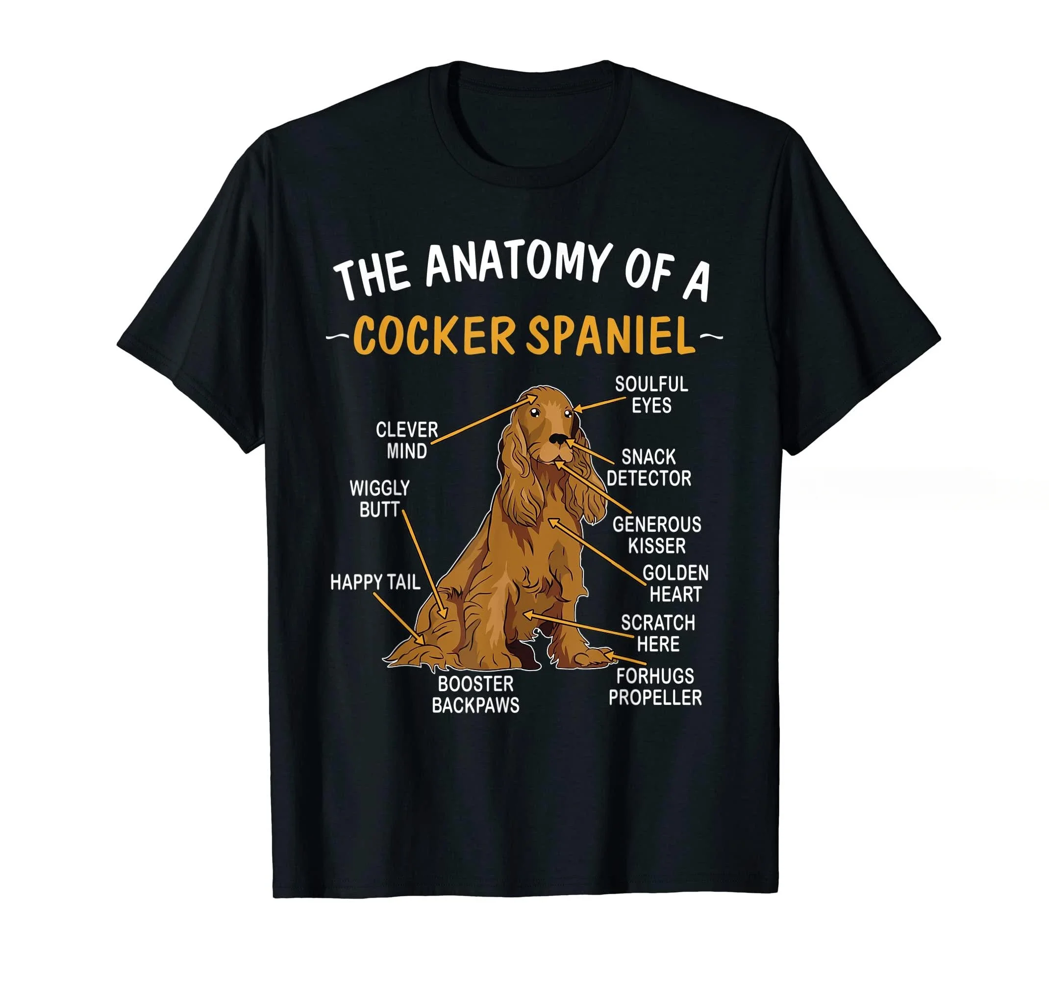 MEN WOMEN UNISEX T Shirts Size S-4XL Funny Anatomy Of A Cocker Spaniel For Dog Lovers T-Shirt graphic t shirts harajuku coton