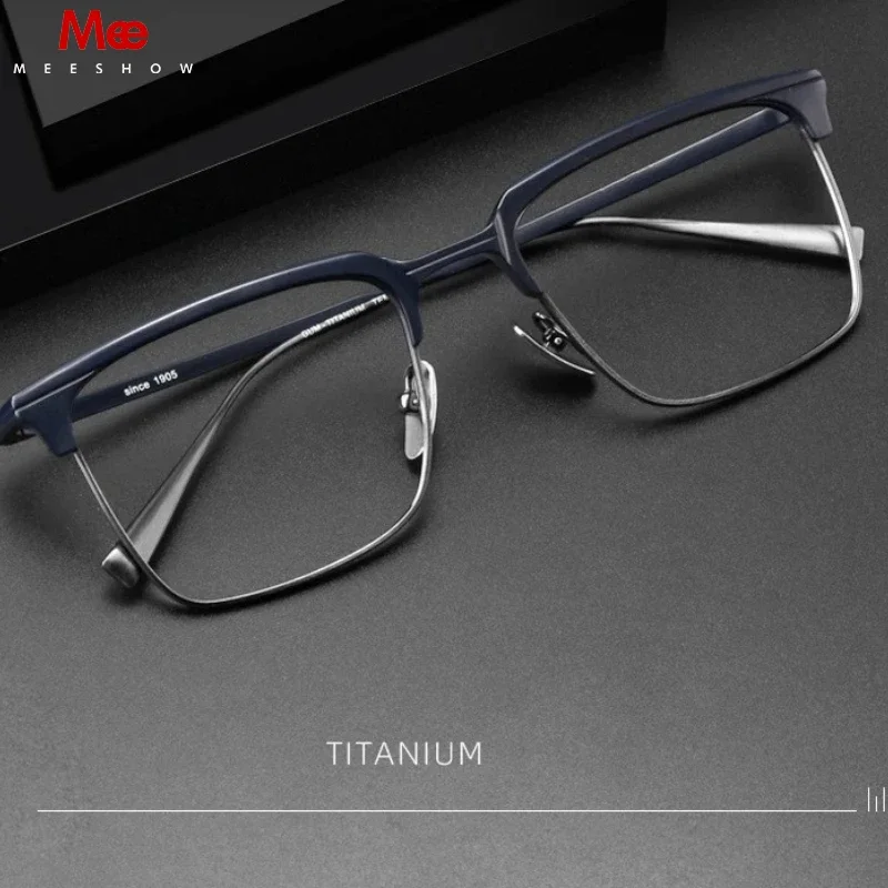 Loopnblue Pure Titanium Glasses frame Oversize Square Business  Eyewear Optical Prescription Japen Luxury Eyeglasses Men Myopia