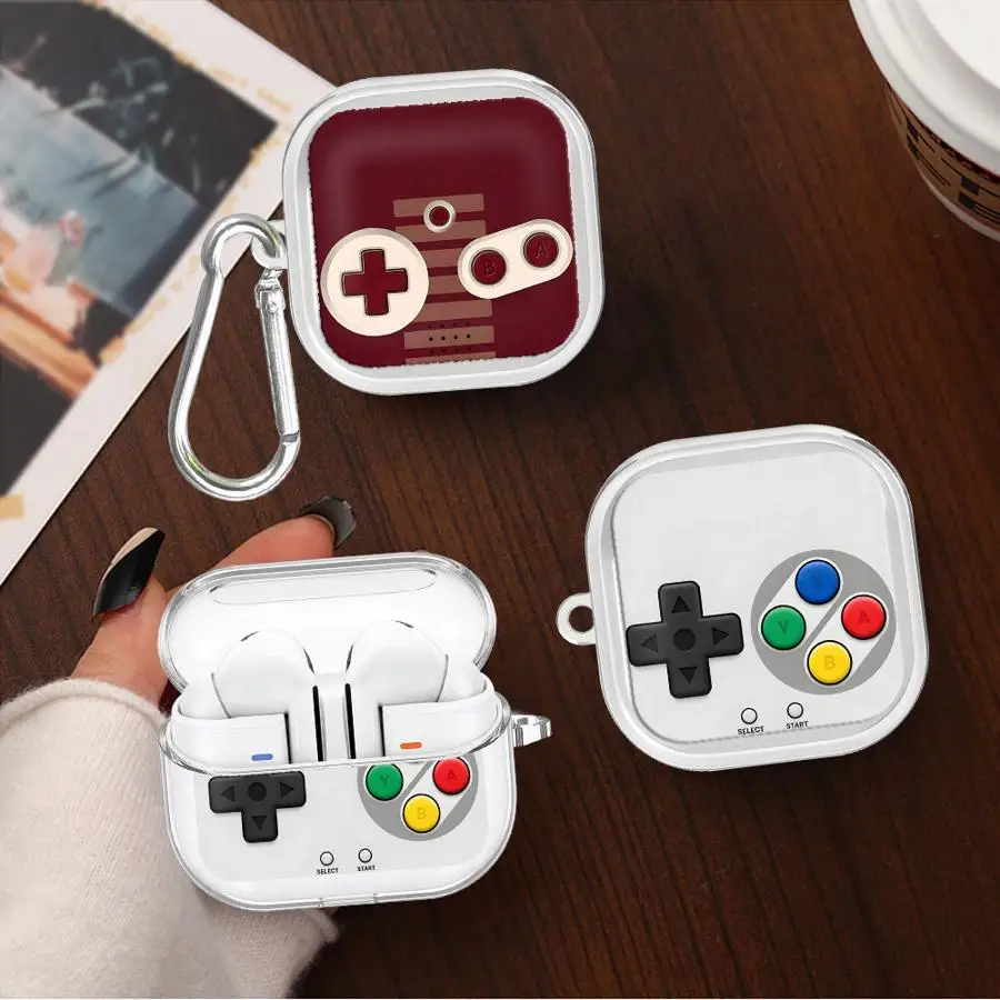 Transparente Kopfhörer-Schutzhüllen mit Haken für Redmi Galaxy Buds 8 Lite 6Active 5 7 8Active 6 Pro