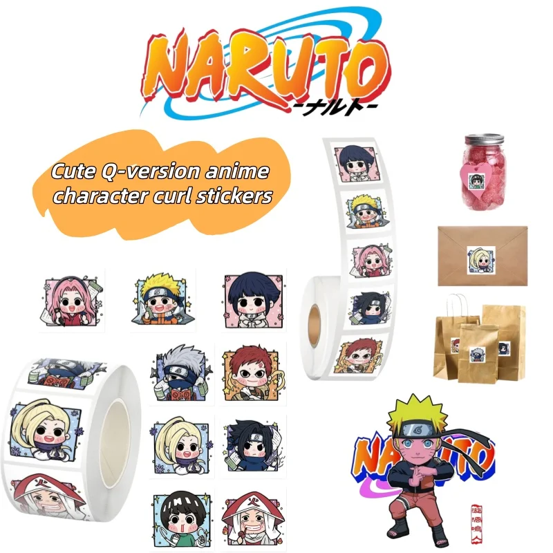 Naruto cartoon anime character notebook journaling rolled stickers high-quality sealing stickers decorative DIY tape material
