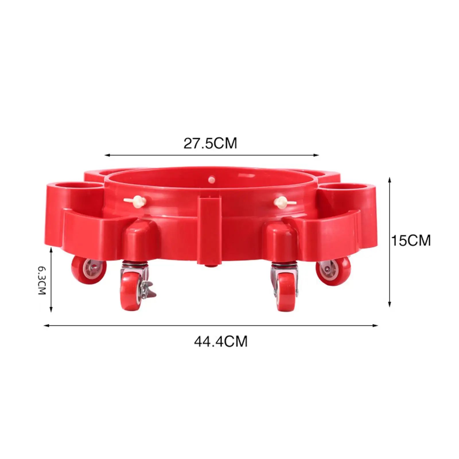 PP Material Bucket Trolly Rolling Swivel Casters Car Wash Bucket Dolly Base for Garage and Workshop Use