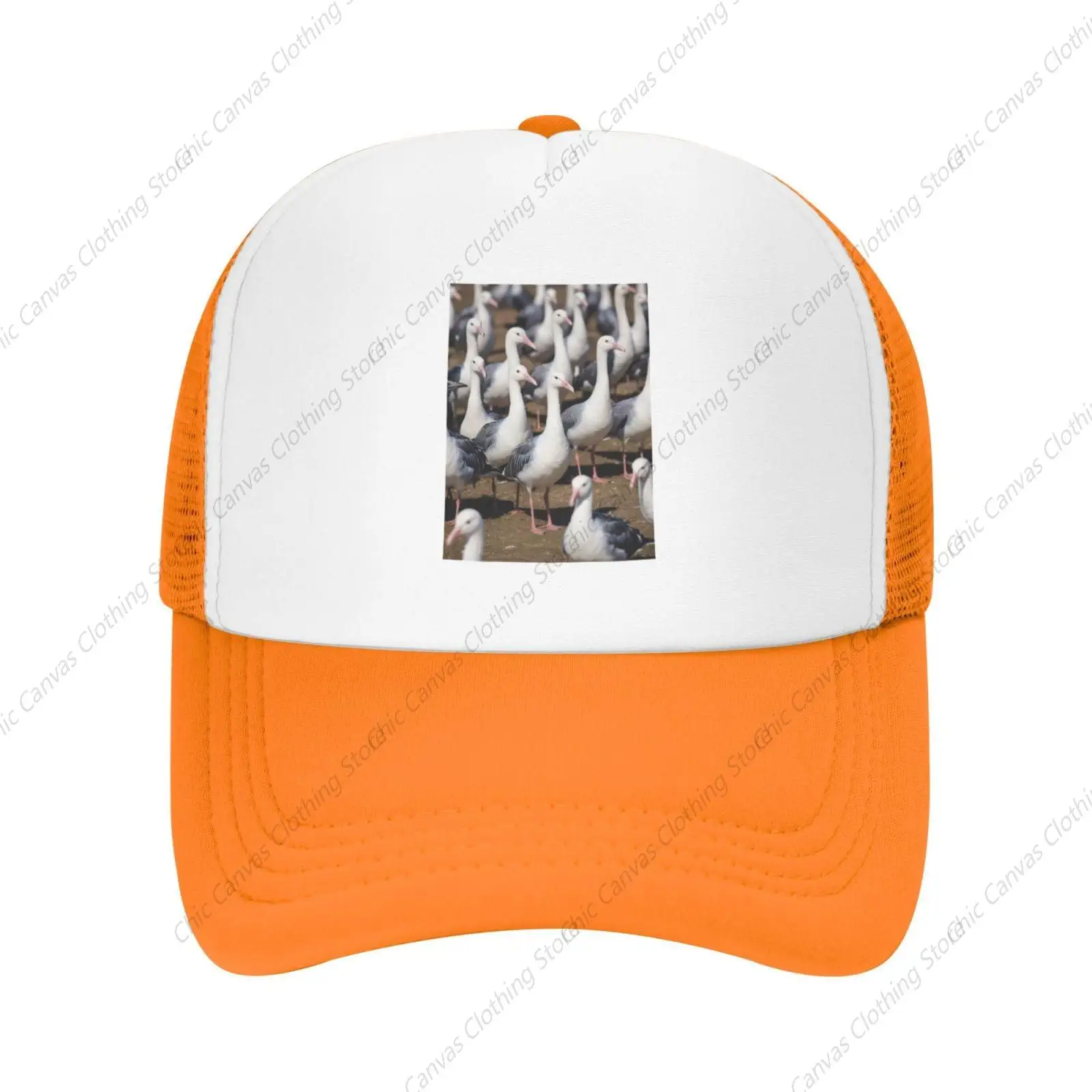 Flock Of Birds Printed Mesh Baseball Cap Summer Adjustable Sunshade Hat Hip Hop Streetwear Breathable Truck Hat For Outdoor