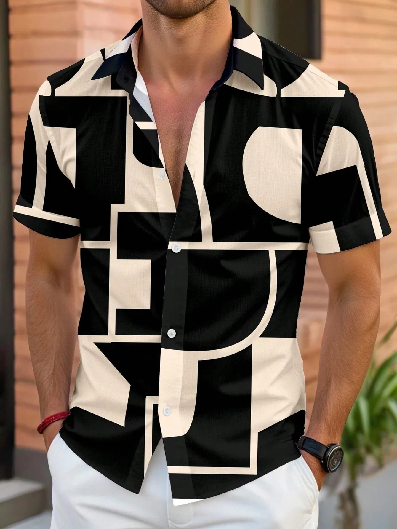 New Men's Short-sleeved Shirt For Summer 2026 Features A Casual Fashionable Comfortable And Soft 3D Pattern Print