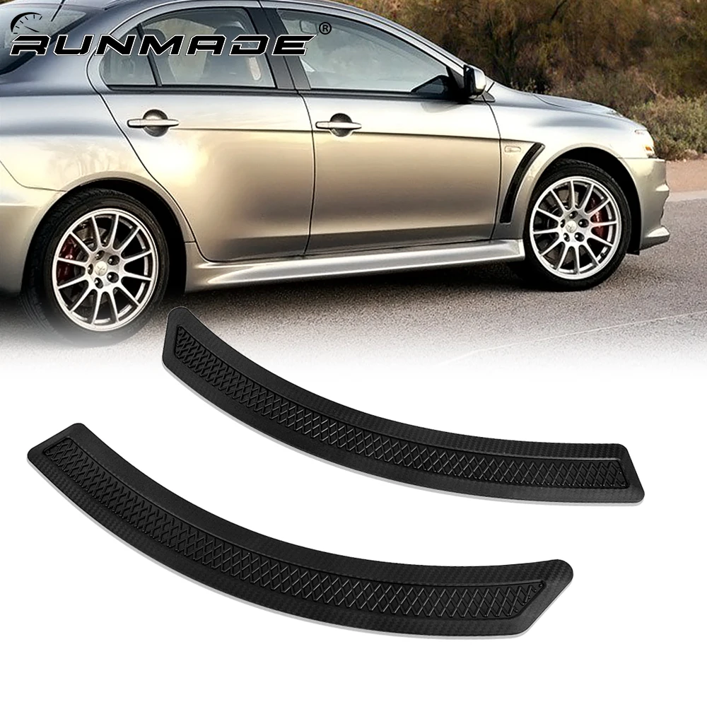 

runmade 1Pair For 2008-2015 Mitsubishi Lancer EVO Matte Black Carbon Fiber Style Front Fender Side Vent Cover Trim