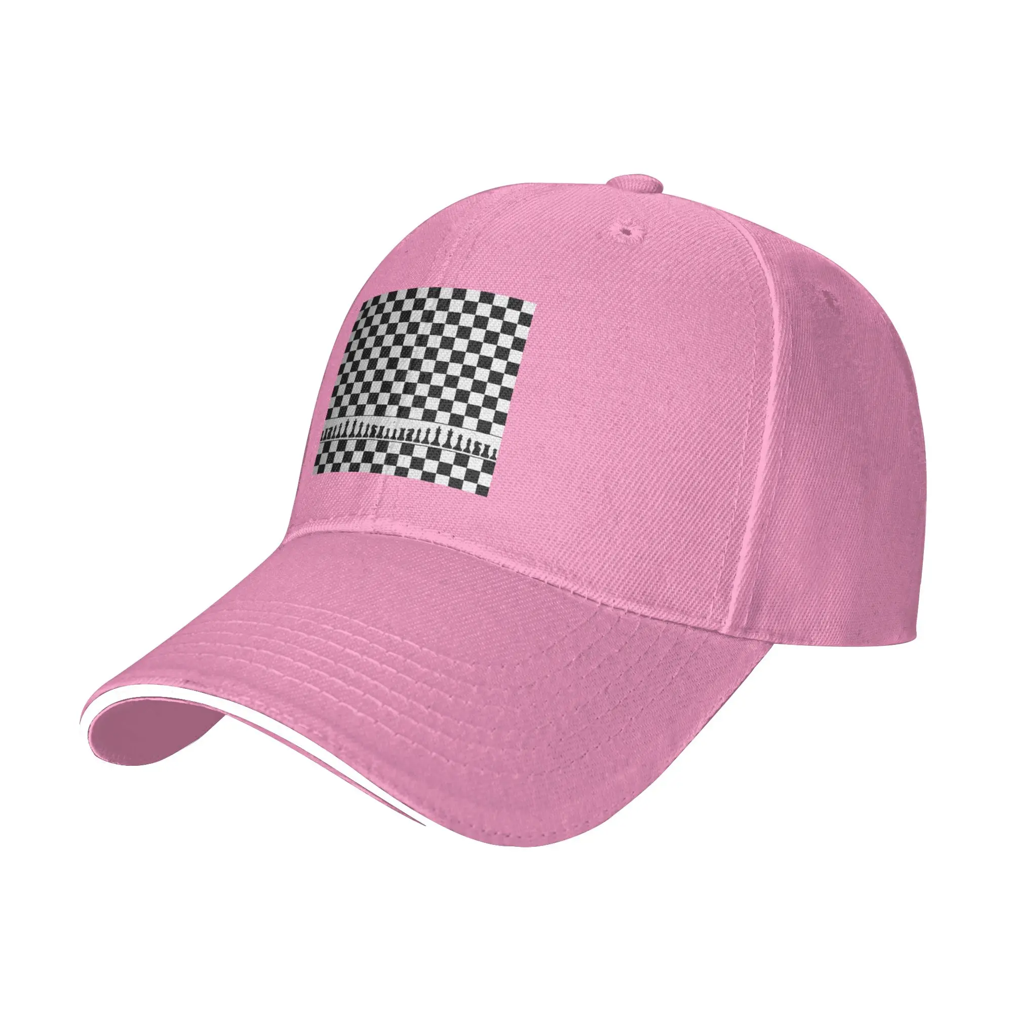 Chess Board Black and White Grid Checkered Cap Baseball Caps Adjustable Hat Hip Hop Summer Unisex Baseball Hats Customizable