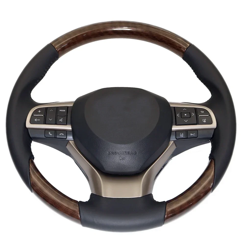 Wooden Grain Steering Wheel Assembly for LX570 GX460 ES RX350 Alphard Upgrade to 2016-2021