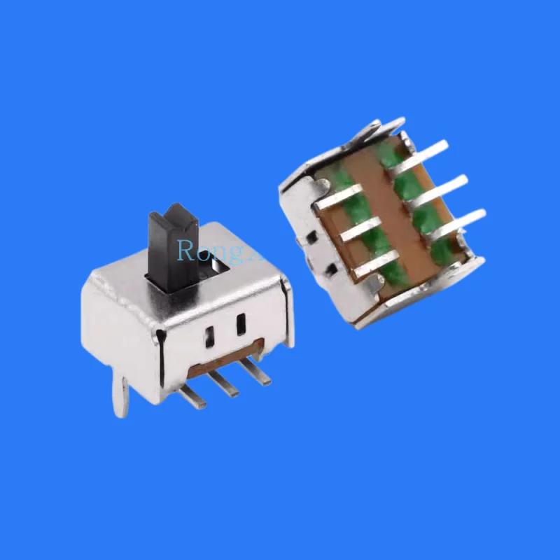 100pcs/ SS-22D13(2P2T) six-legged two-gear vertical toggle switch with shrapnel double-row patch foot SS-22D07