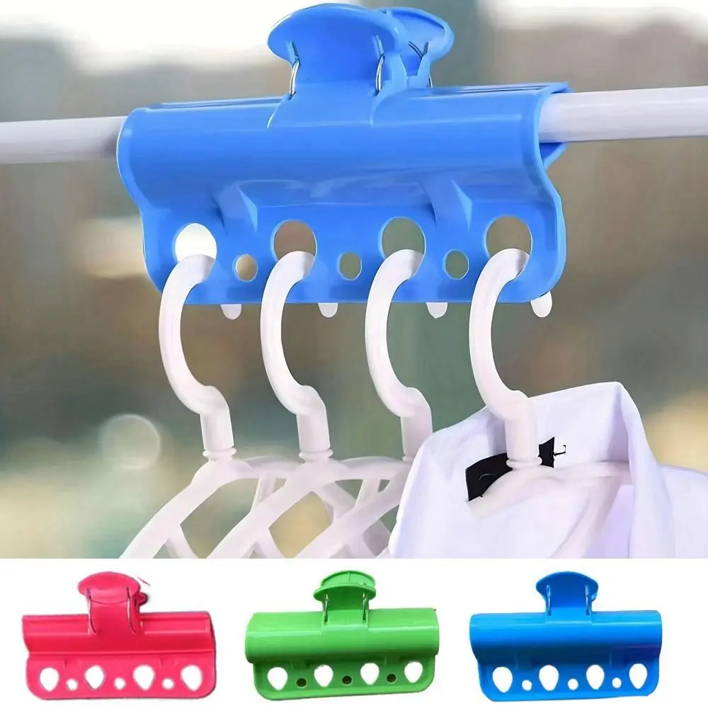 Plastic Porous Clamp Windbreaker Clip Convenient Large 7-hole Drying Rod Buckle Non-Slip Windproof Rod Type Clothes Peg Home