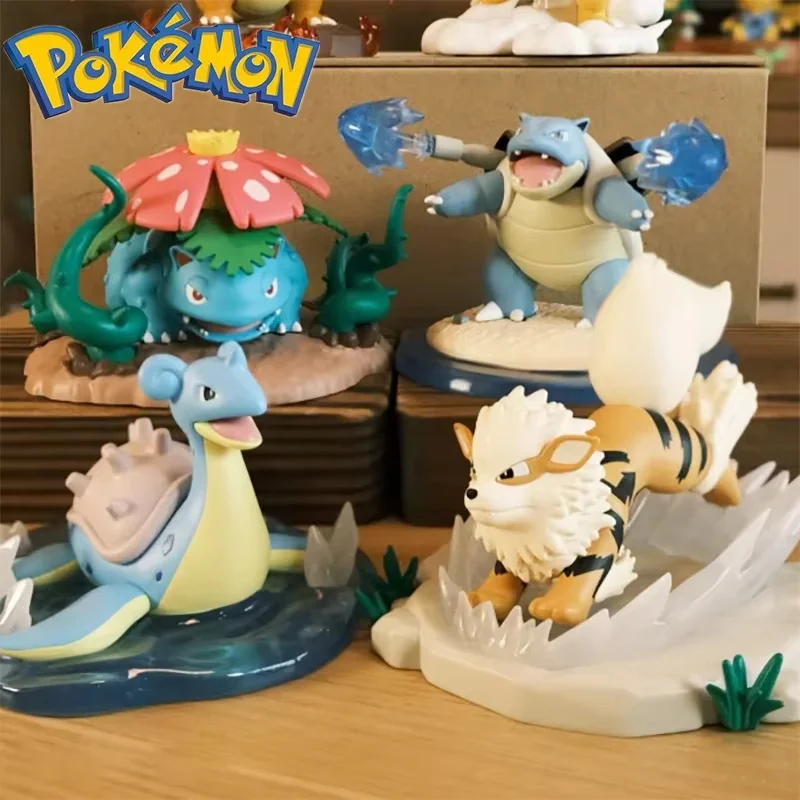 In Stock Pokemon Figure Charizard Blastoise The Moment Of Decisive Battle Arcanine Lapras Figurine Anime Doll Model Toy Gifts