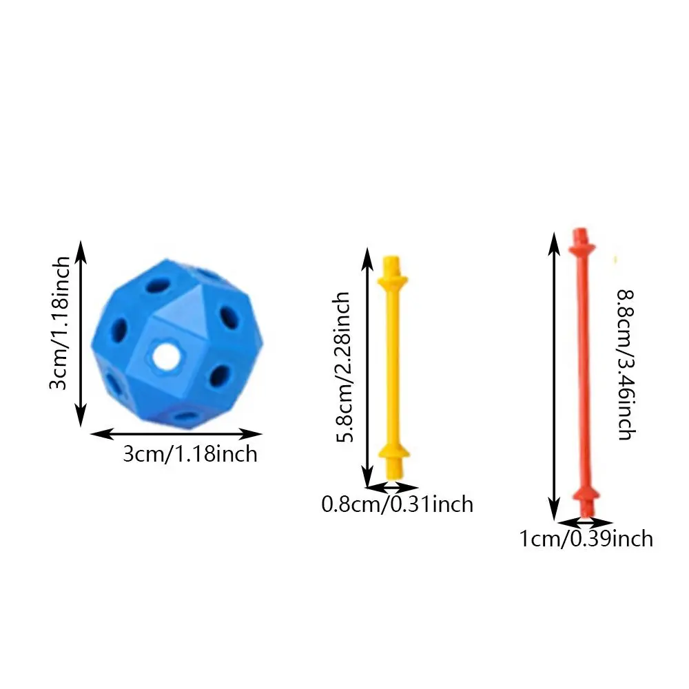 45/150/300 pçs 3d blocos de construção geométricos kit grandes partículas diy brinquedos educativos criativo versátil crianças brinquedos de construção