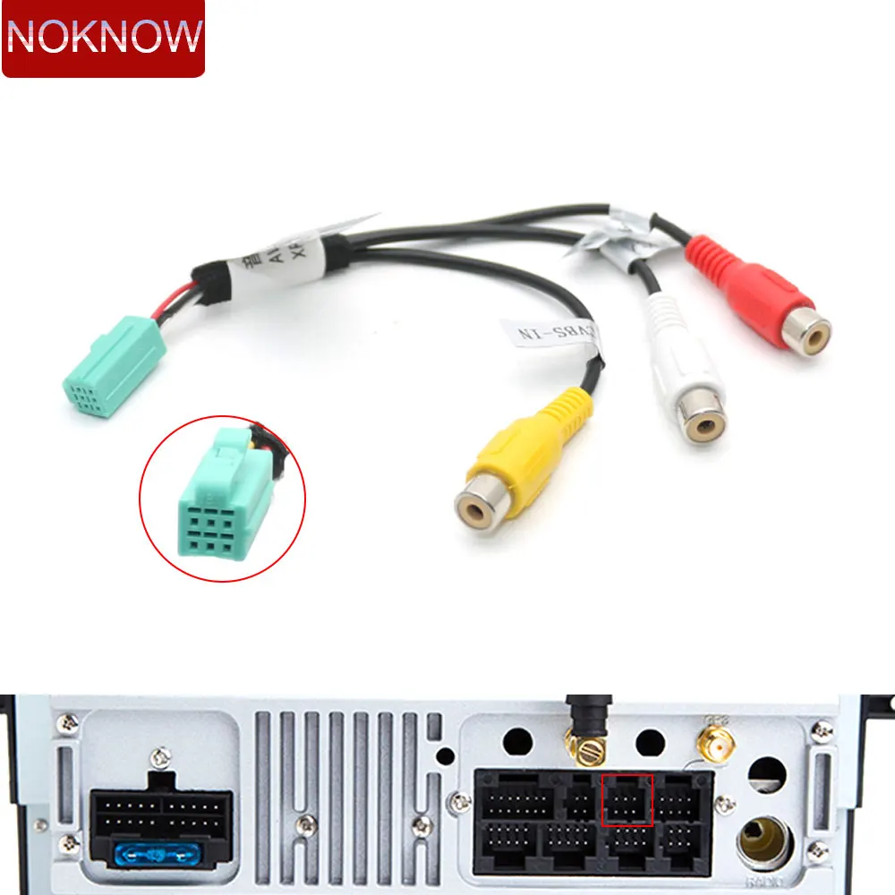 6 Pin Car Radio ISO RCA Audio Video Wire Harness AUX AV IN Cable Adapter Wiring Connector D-NOBLE Android