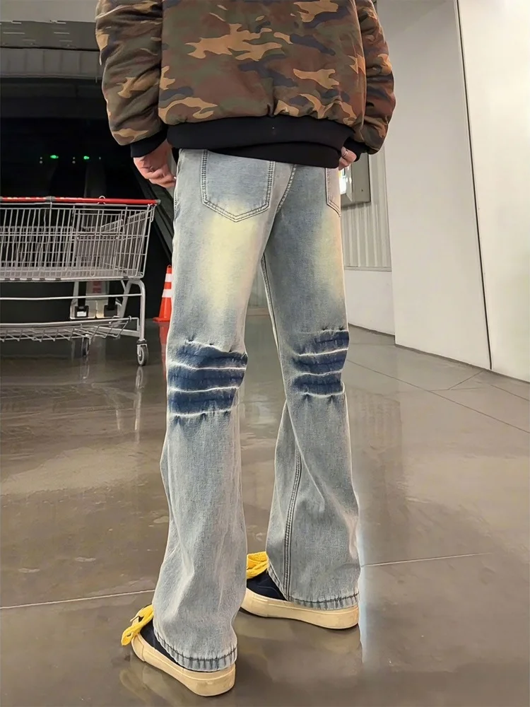 

Джинсы Cleanfit American High Street с узором в виде молнии, мужские, весенне-осенние, новые, узкие, слегка расклешенные, с эффектом похудения