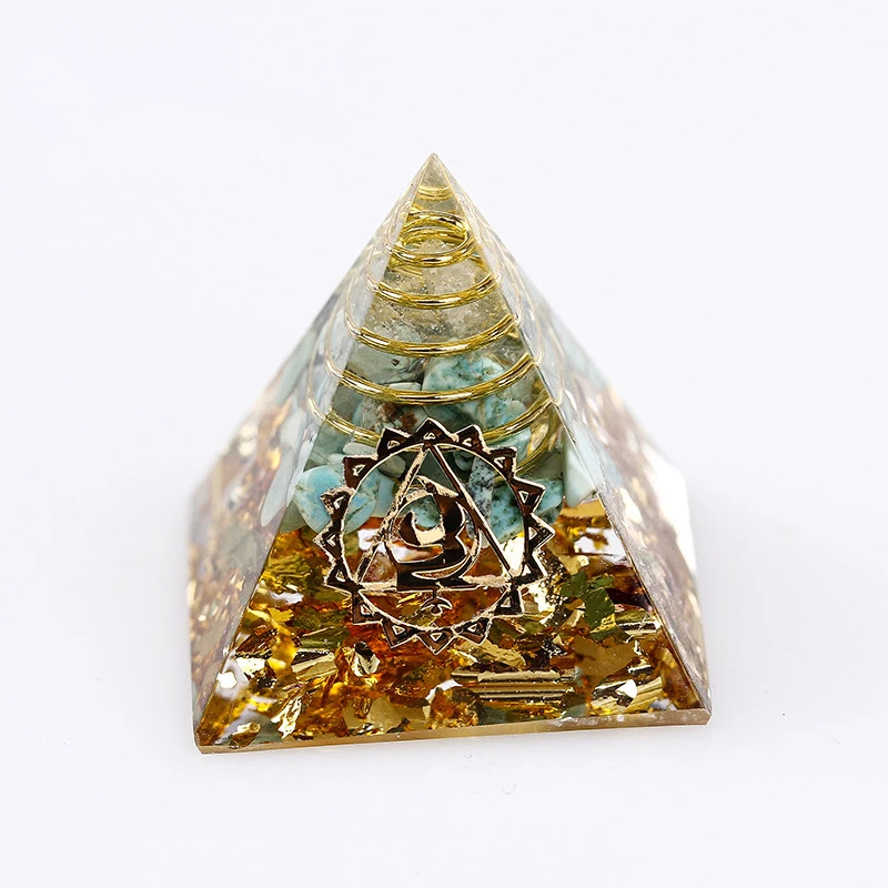 1PC Energy Generator Orgone Pyramid Crystals Peridot Healing Reiki Chakra Reiki Chakra Meditation Ornaments Crafts Office Decor