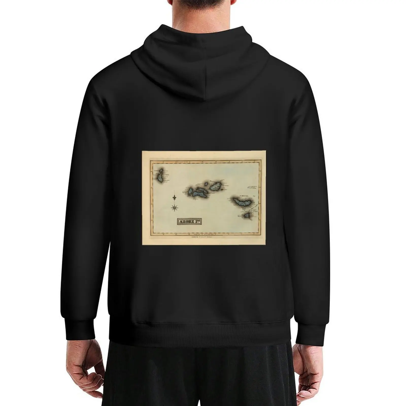 

Vintage Azores Islands Map (1823) Hoodie male clothes autumn fashion men mens designer clothes designer hoodies