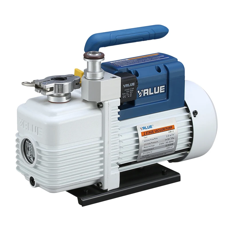 VRI-2 220V 250W 1.4CFM High HVAC Two-stage Dual Stage Refrigeration Mini Rotary Vane Air AC Vacuum Pump for air Conditioning