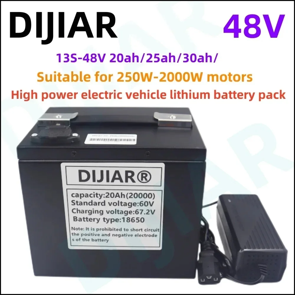 48V 20Ah25Ah30Ah 18650 lithium battery pack 250-2000W 100% full capacity lithium battery+54.6V 2A charger