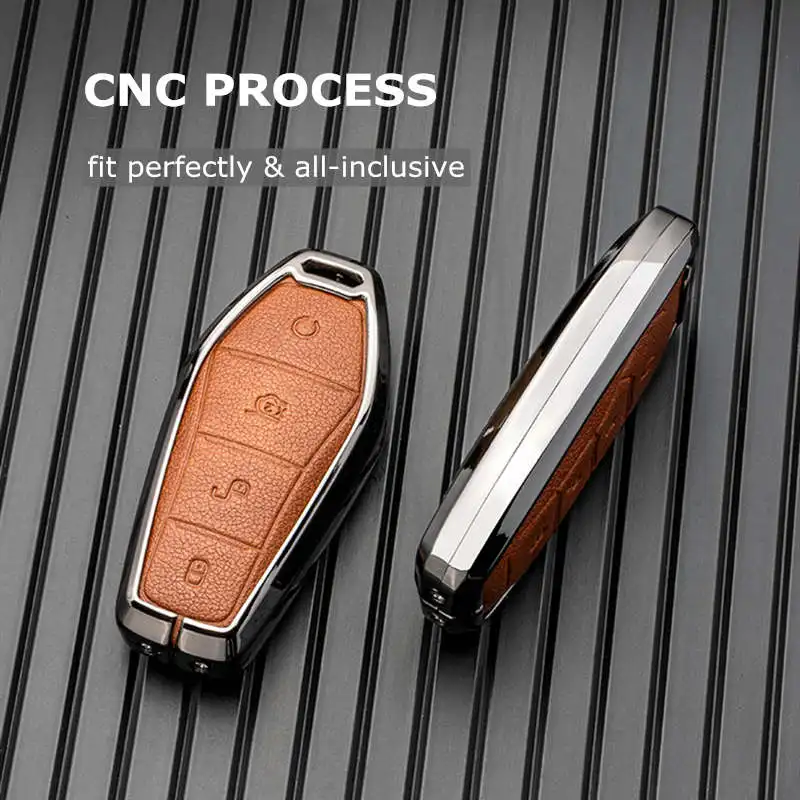 Key Case Cover for BYD Seal U Sealion 6 07 EV King Song Plus Champion Chazor Leather Metal Remote Holder Keychain Accessories
