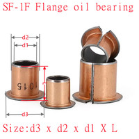 10pcs Inner Diameter 6mm 8mm 10mm 12mm SF-1F Flanging Self-lubricating Bearing Oilless Bushing Sleeve Height 4-20mm