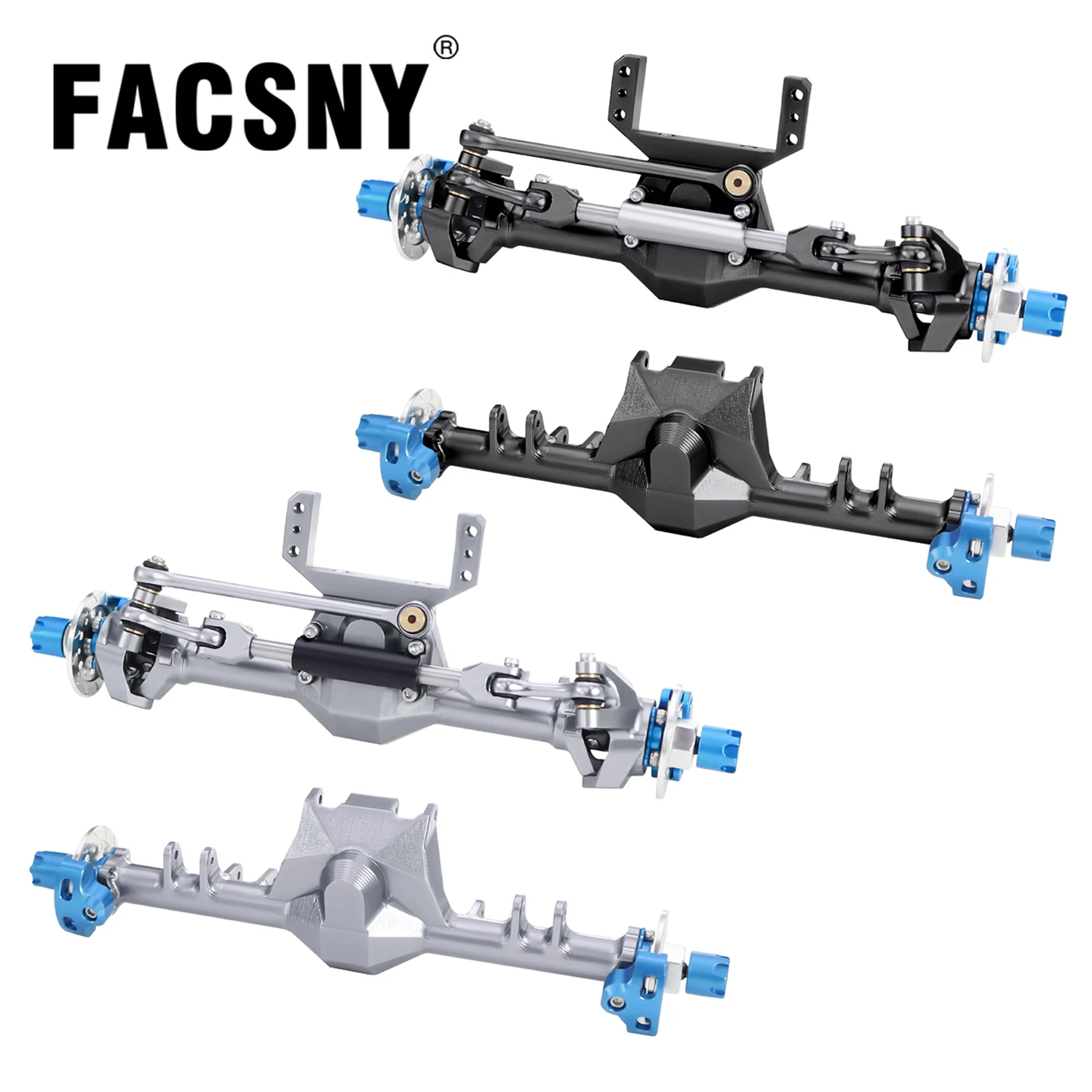 1/24 +9mm Aluminum Front Rear Straight Axle with Hydraulic Steering Link for RC Crawler SCX24 Deadbolt C10 JEEP Gladiator Parts