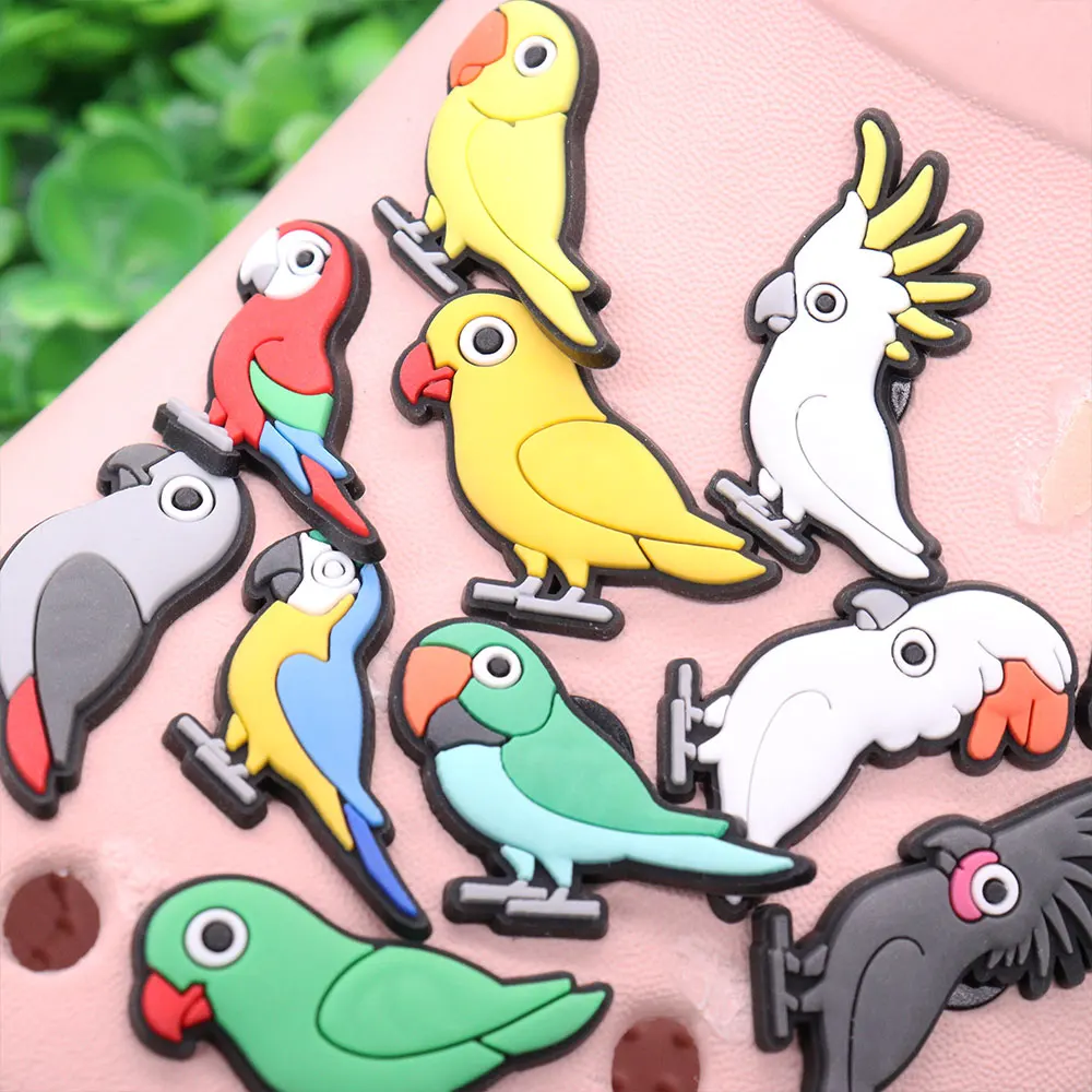 Nieuw Binnen 1 Stuks Pvc Cartoon Schoen Bedels Fit Polsbandjes Kawaii Dier Vogel Gat Slipper Decoratie Schoen Accessoires Kid Cadeau