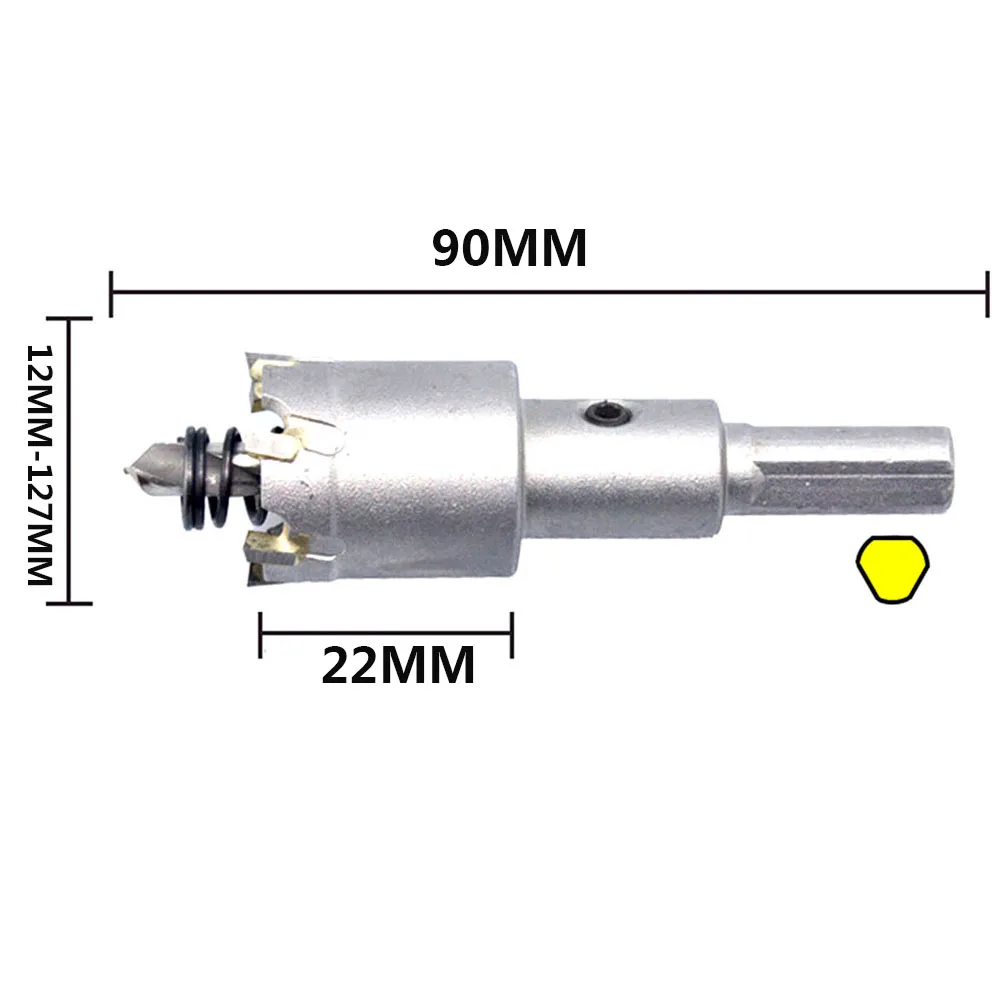 Imagem -06 - Carboneto Derrubado Tct Broca Buraco Saw Broca Piloto para Perfuração de Liga de Metal Buraco Cortador 12 Mm127 mm 1pc Aço Inoxidável