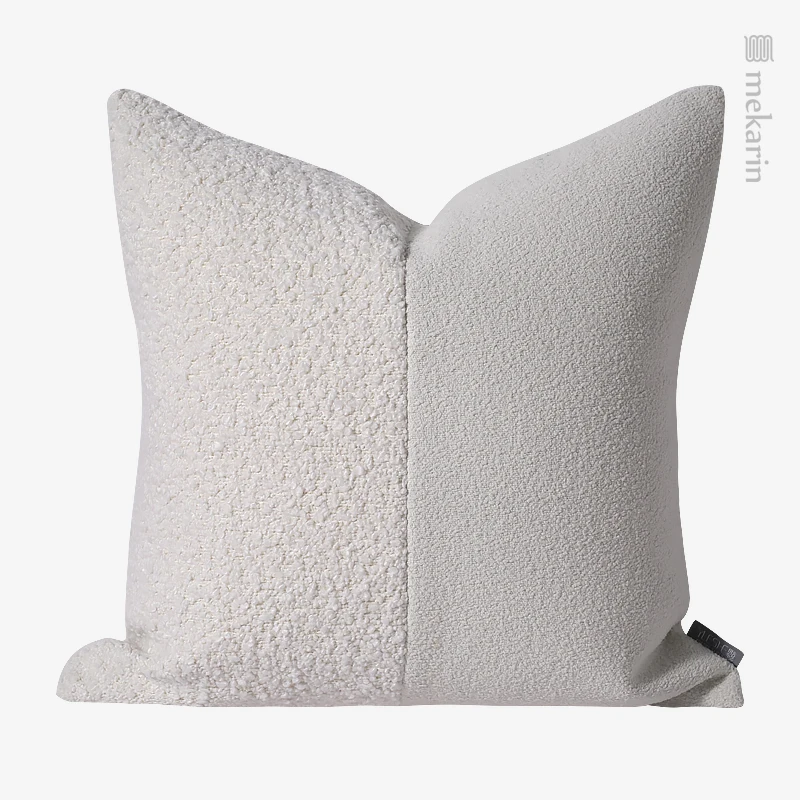 

Light Luxury Nordic Living Room Sofa Pillow Beige Stitching Hotel Bedroom Cushion Winery Villa Restaurant Seat Cushion Pillow