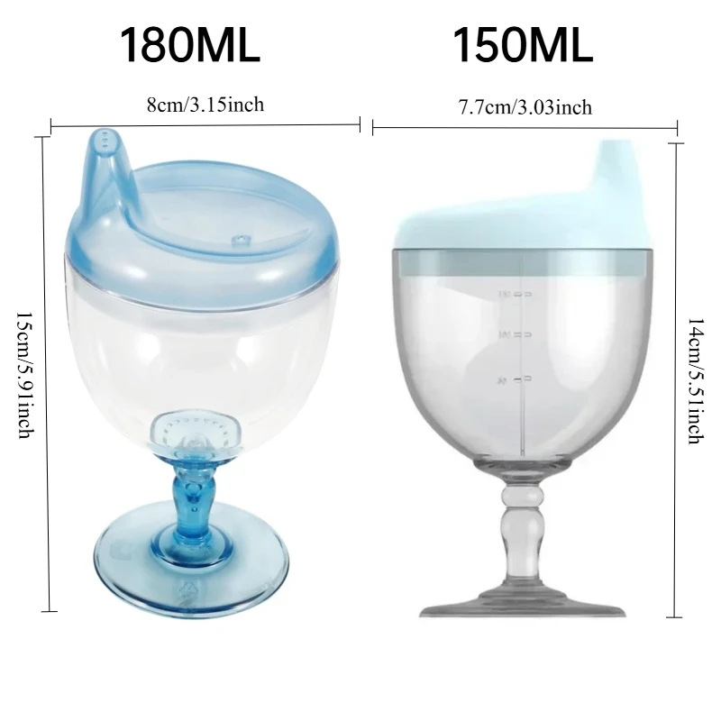 Auslaufsicherer Baby-Trinkbecher Plastik-Weinglas Milchflasche für Kleinkinder Trainingsbecher für Zuhause Outdoor Party Zubehör – Detail 1