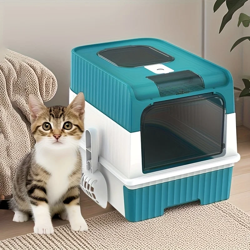 Full Enclosure Detachable Drawer Style Cat Litter Box with Cat Litter Scoop Included view 5