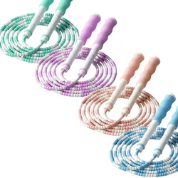 2.8M Skill Jumping Bamboo Jump Rope PVC Beginners Adult Children Soft Beaded No Tangle Segmented Fitness Jump Rope