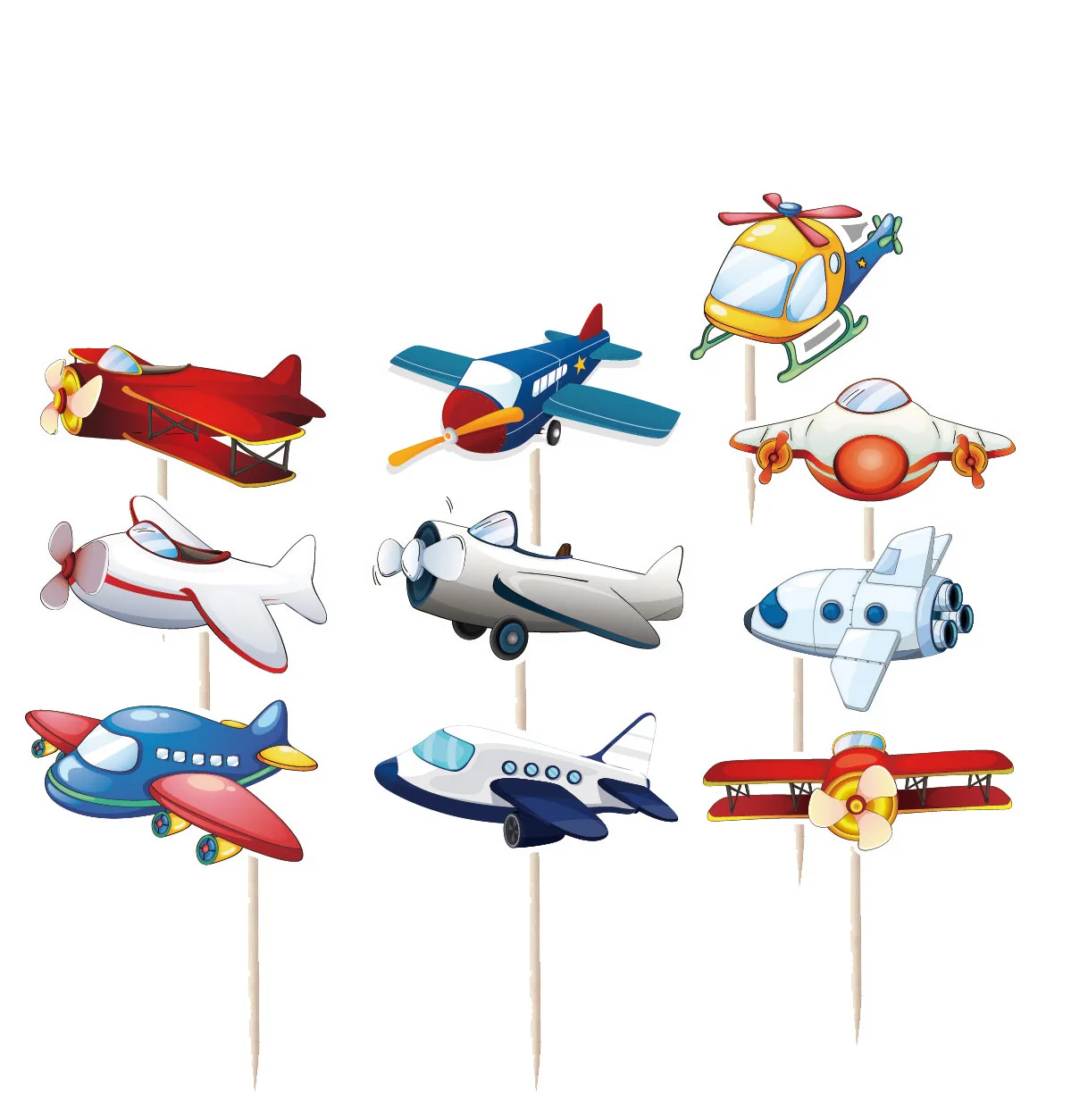 Airplane Birthday Cupcake Toppers Plane Theme Baby Shower Tropical Party Supplies Aircraft Aviator Aviation Decor