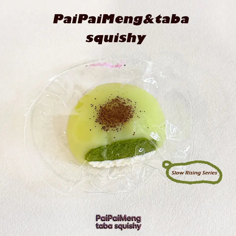 1pc Handmade Matcha Filled Mochi Squishy, mochi soft texture, mochi shaped stress toy, food grade silicone, soft slow rebound