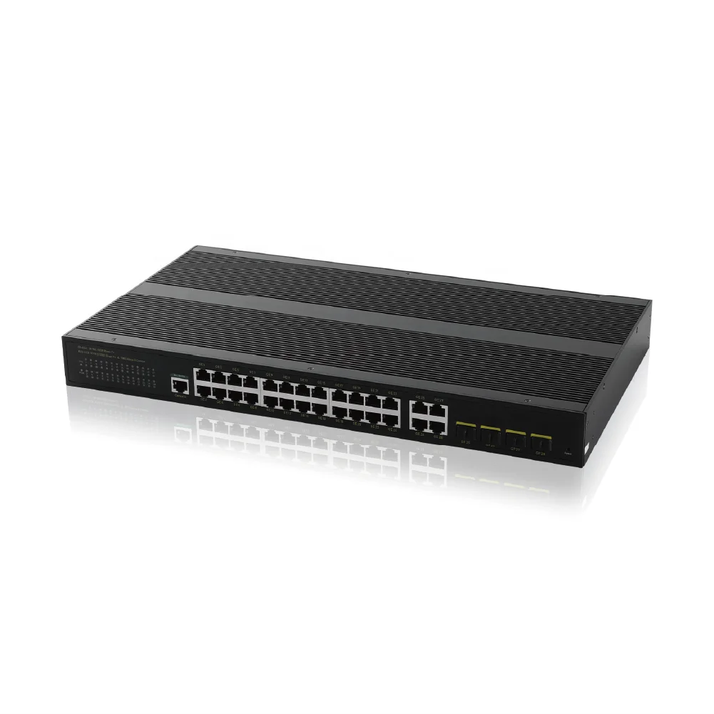 Outdoor 24 Gigabit 4 SFP Industrial Ethernet Switch Board 1000Mbps Uplink Faceplate Rack Mount Industrial Core Network Switch
