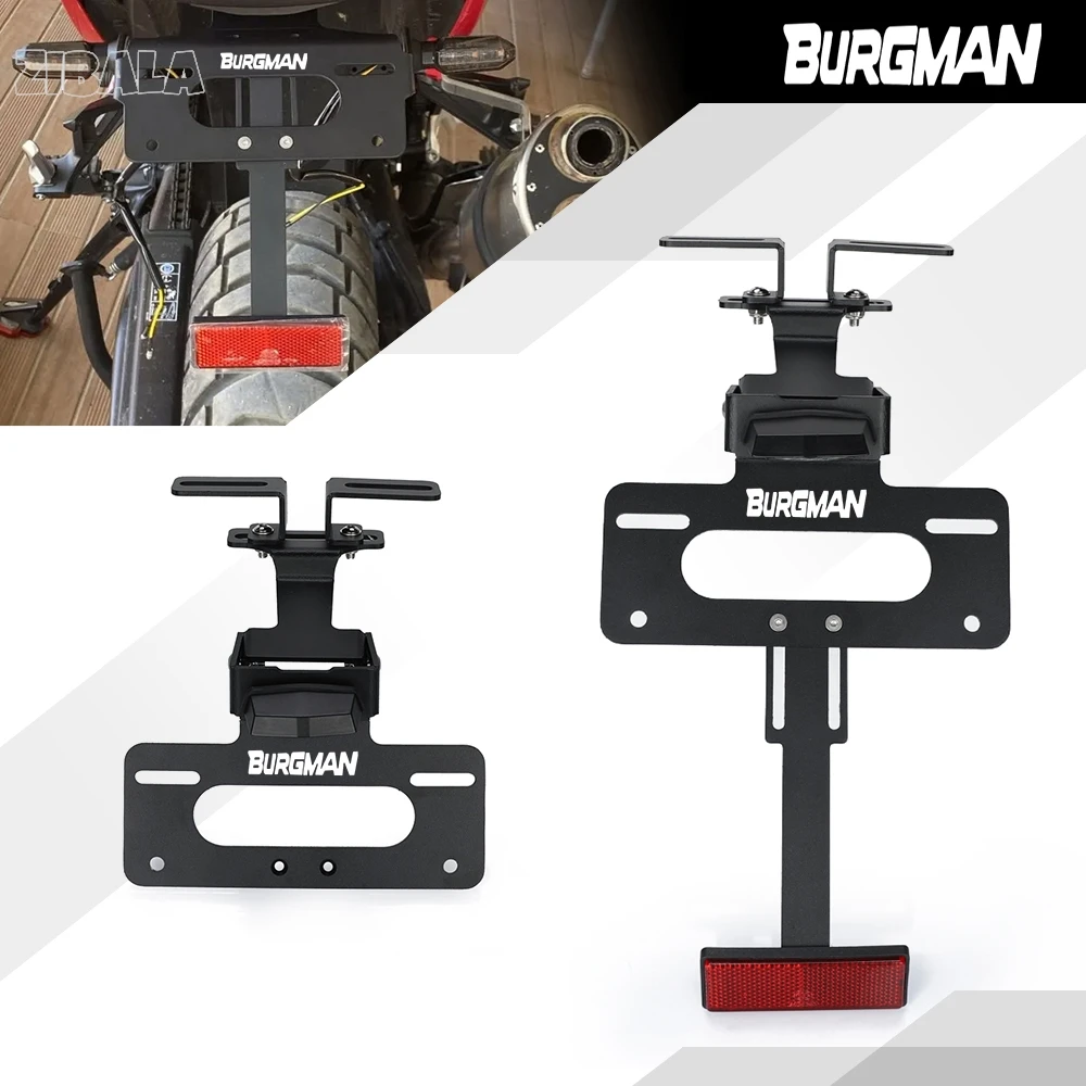 

For SUZUKI Burgman 650 Burgman650 Burgman aluminium Rear License Plate Holder Bracket with Light Tail Tidy Fender Eliminator