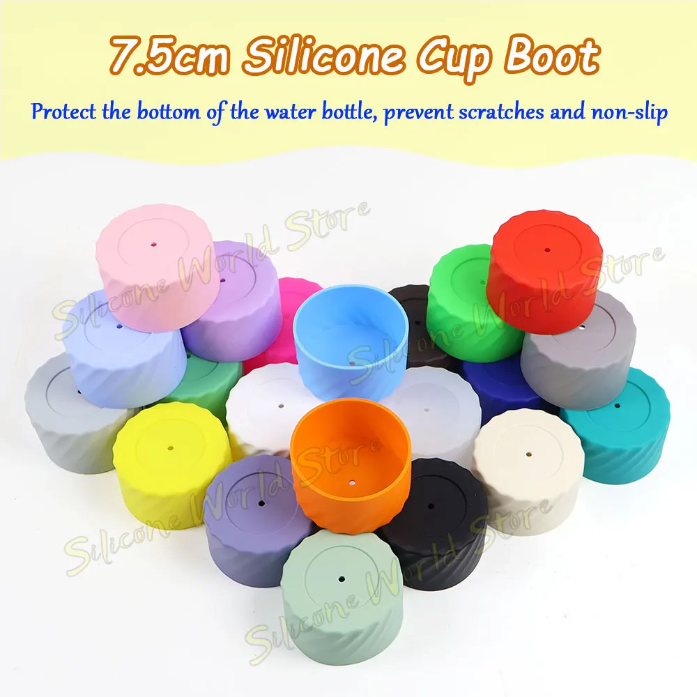 SW 7.5CM Silicone Water Bottle Boots Silica Gel Cup Bottom Cover Protective Sleeve Anti-Slip Cup Base for Stanley Cup Accessory